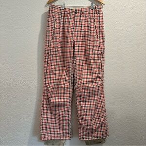 Burton Ski ⛷️ Snowboard 🏂 Snow Pants Houndstooth Peach Gray Cream Red Design